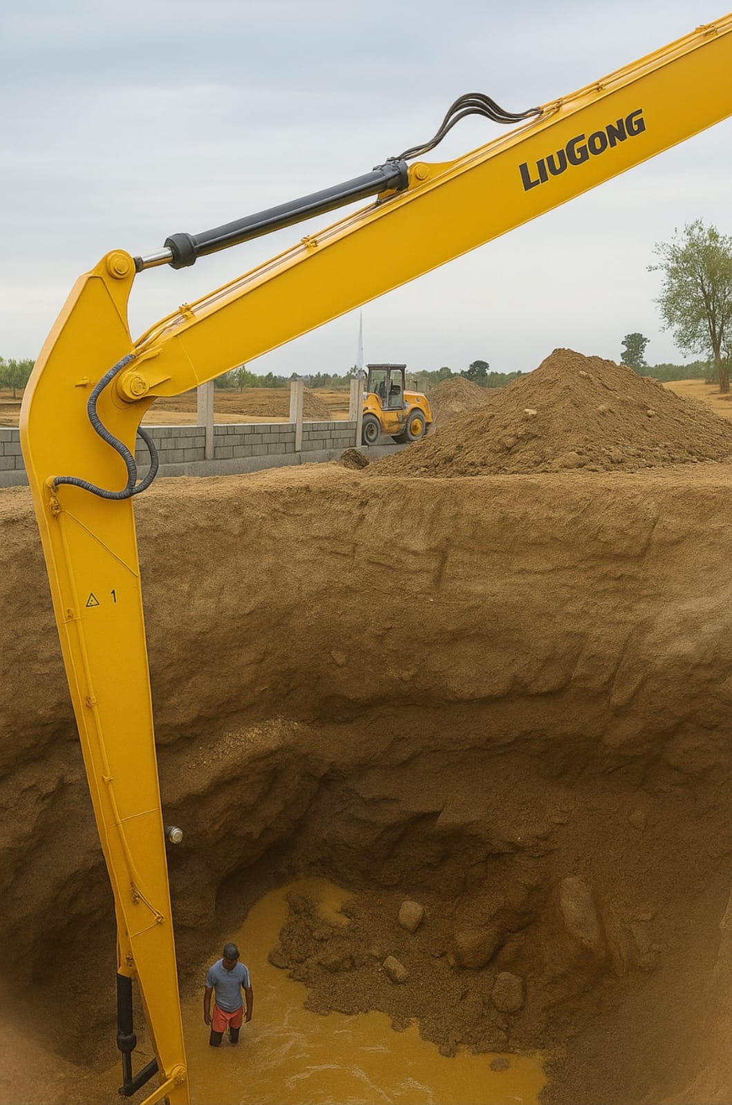 Deep well dig in progress — Tamil Nadu — VSK Siva Contractors