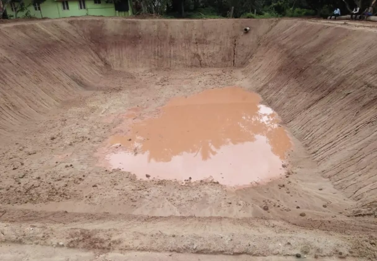 Farm pond excavation completed — Coimbatore region — VSK Siva Contractors
